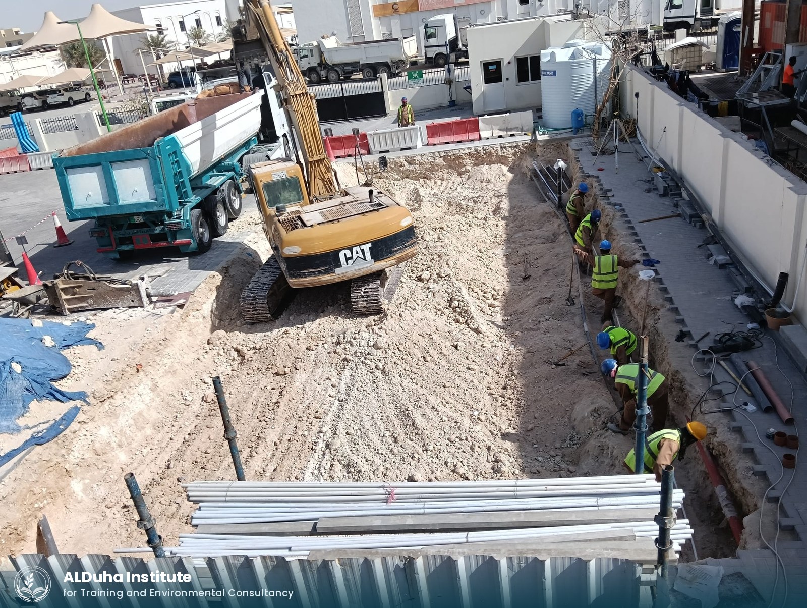 Site excavation and service trenching under supervision