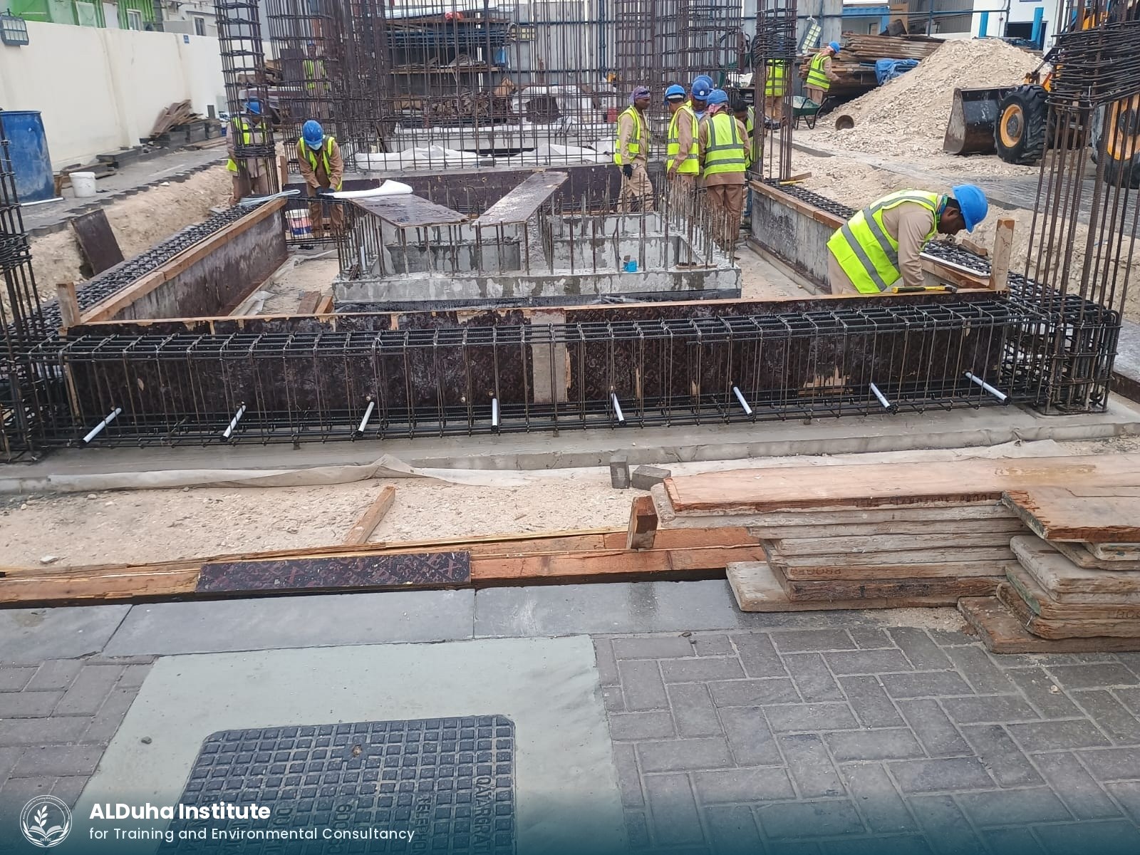 Reinforcement mat for the shielding walls before formwork