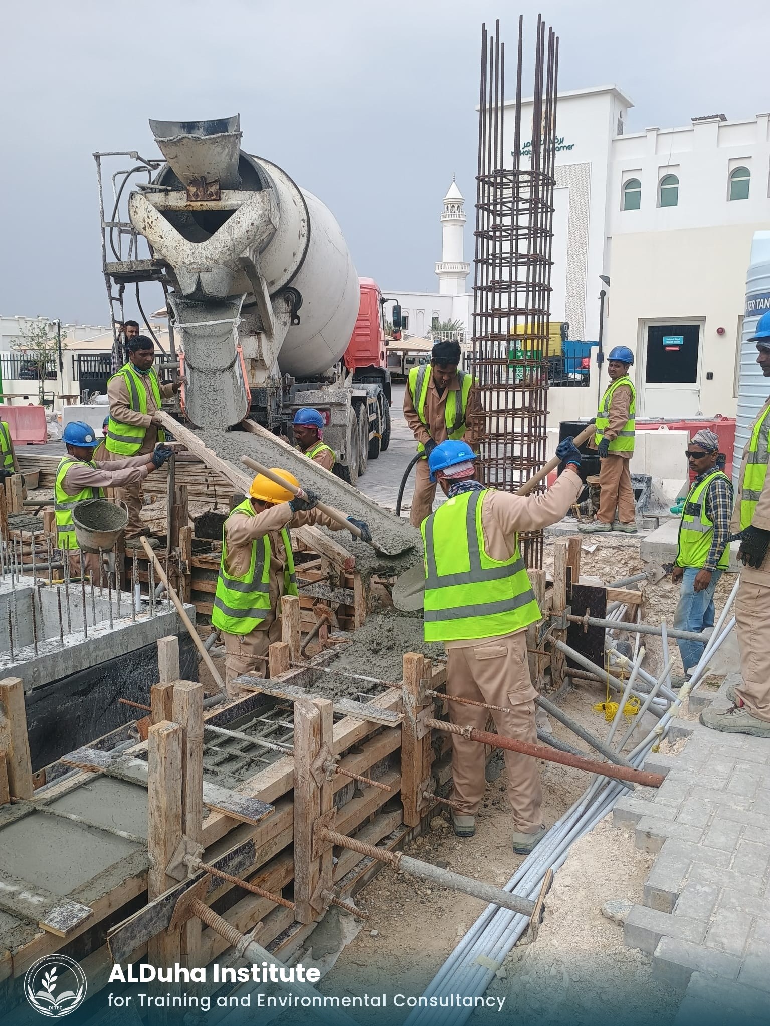 Concrete pour for the shielded store columns